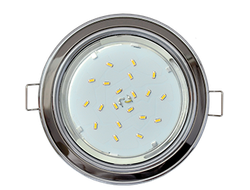 Светильник встраиваемый Ecola GX53-H4 2 цв.Хром-черный хром-хром 38x106 FJ53H4ECB