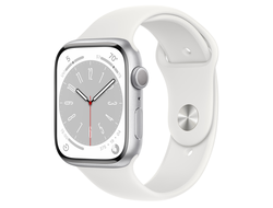 Apple Watch Series 8 45mm Silver Aluminium Case With White Sport Band M/L