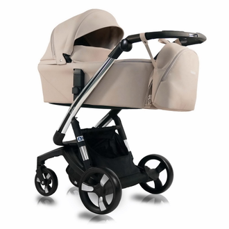 Коляска 3в1 ibebe i-stop Экокожа Beige, CHROME рама