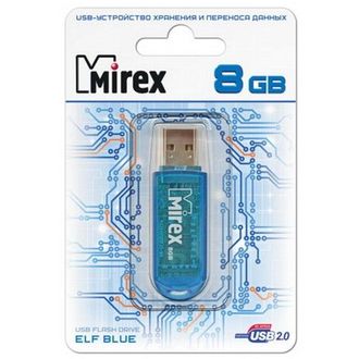 Накопитель USB 2.0 8GB Mirex ELF синий (ecopack)