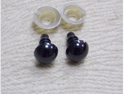 Глазки на безопасном креплении черные  2 шт 6 мм