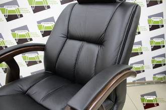 Кресло Дипломат, кожа/кож.зам  черная