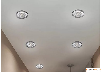 Установка встраиваемых светильников в частном доме ИВАНМАСТЕР