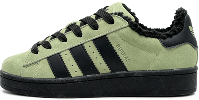 Кроссовки Adidas Campus 00s Green Black With Fur зимние