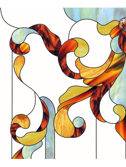 Витражная пленка, витражная пленка самоклеющаяся, пленочный витраж с классическим рисунком