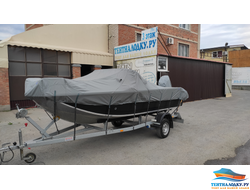 Тент на лодку ВОЛЖАНКА 5.0 FISH- 2020 (с леерами на носу)