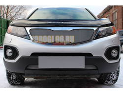 Защита радиатора KIA Sorento II 2009-2012 chrome верх