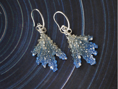 Серьги в виде крылышек русалки "Брызги звёздных волн"