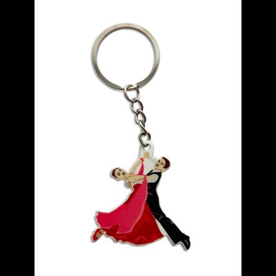 Брелок Бальные ТАНЦЫ  (МЕТАЛЛИЧЕСКИЙ ПЛОСКИЙ ДВУСТОРОННИЙ)