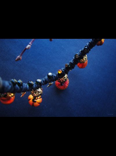 Короткое колье &quot;Час Звезды - время чудес&quot; с подвесками-тыковками и чешским стеклом