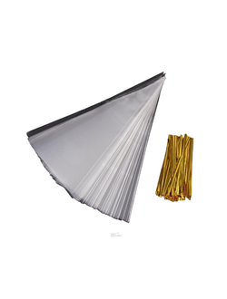 Конусный пакетик с твист лентой 13*25 см (100 шт) в Калининграде