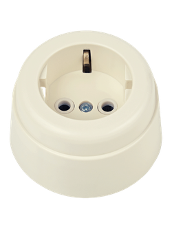 ретро розетка слоновая кость