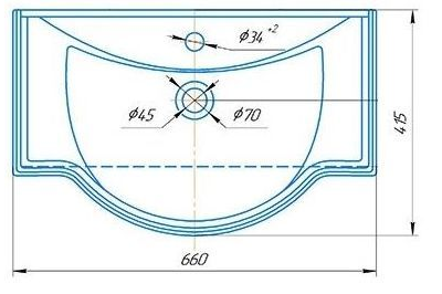 Тумба с раковиной Opadiris Брунелла 65 белый матовый