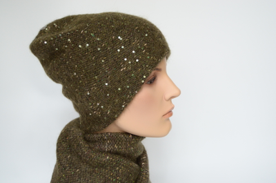 Вицио шапка и шарф хаки фото