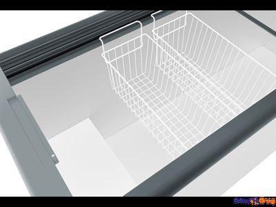 Ларь морозильный GELLAR FG 250 С прямое стекло серый