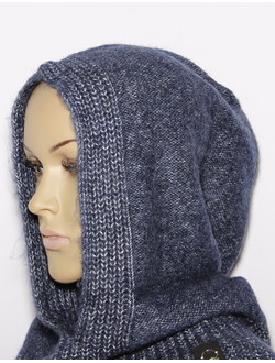 Екатеринбург. Капюшон женский "Одинарный-пушистый" 11542 джинс