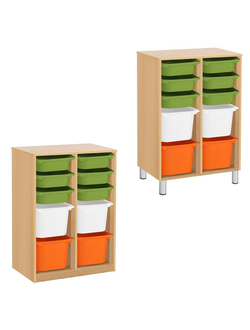 ВЫДВИЖНЫЕ ДВУХСЕКЦИОННЫЕ С КОНТЕЙНЕРАМИ ПВХ