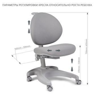 Растущее кресло с подставкой для ног и чехлом Chair 25