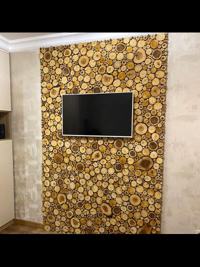 панель из спилов разного диаметра