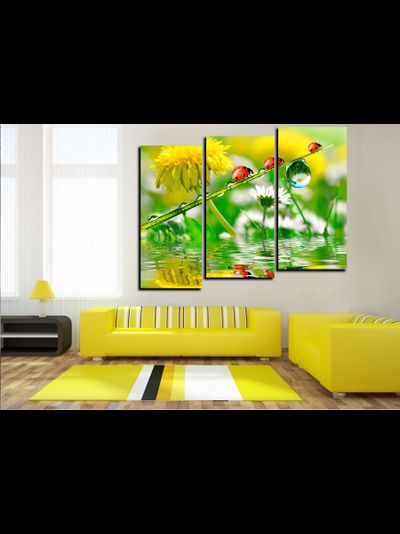 Модульная картина "Семья божьих коровок"