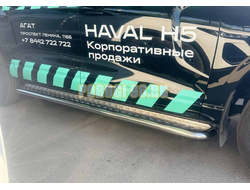 Пороги с накладным листом Папа Тюнинг d53 для Haval H5 2024-