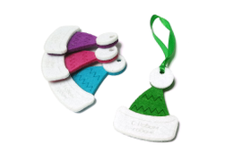 Новогодние шапочки, Двуслойный фетр, лого - насечка лазером. Подвеска из тесьмы