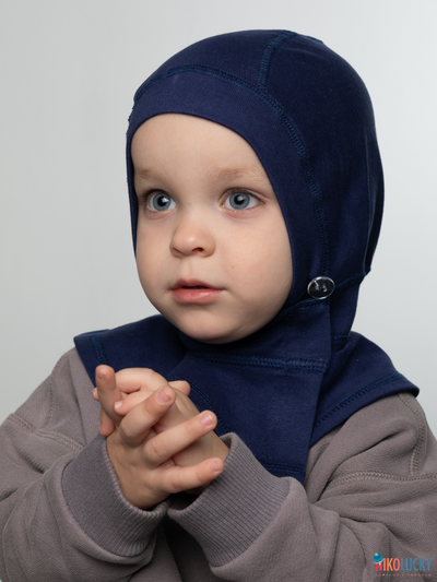 Шапка-шлем 24301-01 95%хлопок 5%лайкра, темно-синий 46-48