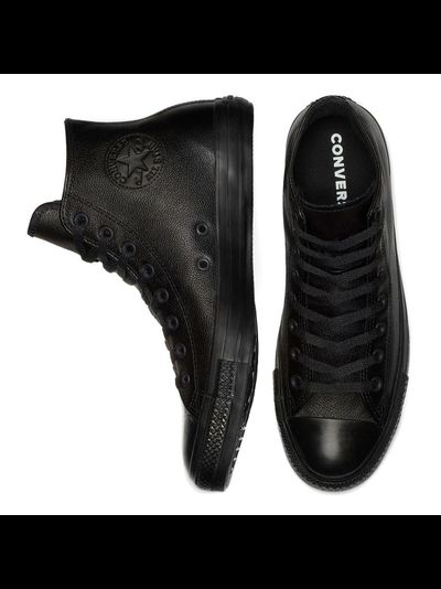 Кеды Converse All Star черные монохромные высокие кожаные