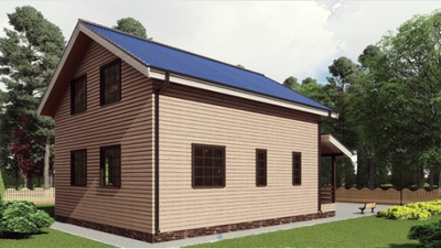 Двухэтажный каркасный дом с пятью спальнями 130м² (SK51)