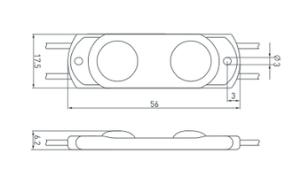 Модуль герметичный Arlight CRAFT-2835-2-12V Warm 170deg (56х17,5mm, 0.8W, IP67)