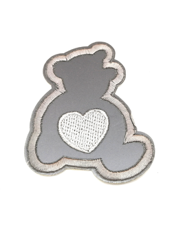 Термоаппликация светоотражающая, мишка