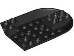 Aircraft Fuselage Forward Bottom Curved 6 x 8 with 2 Holes and 2 Pin Holes, Black (5123 / 6472689)