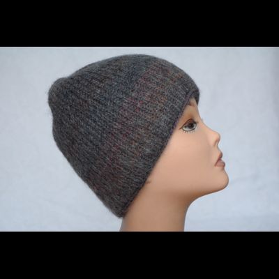 Вязаная шапка женская Vizio Италия 5872 С серо - бордовая