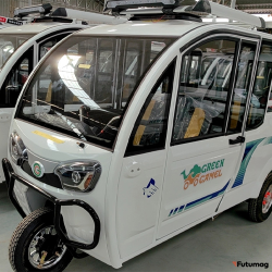 Трицикл GreenCamel Шторм Пикап (60V 1500W) белый с крышкой