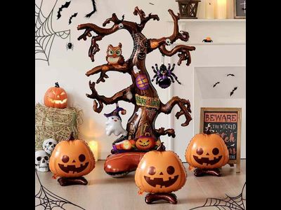 Шар 3D (59&#039;&#039;/150 см) Фигура на подставке, Дерево на Хэллоуин