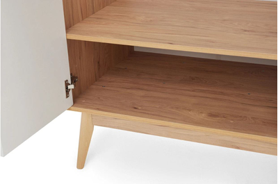 Калгари спальня Комод 1195х450х820 дуб натуральный светлый / белый матовый