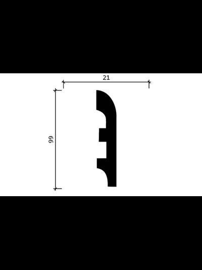 Напольный плинтус Decor-Dizayn DD41, для покраски, влагостойкий, ударопрочный, 2 метра