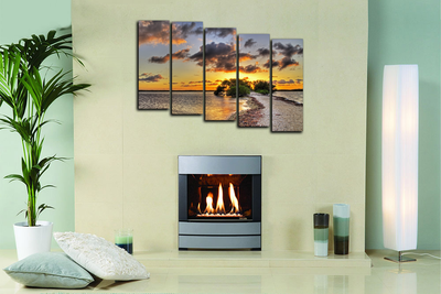 Модульная картина "Закат на озере"