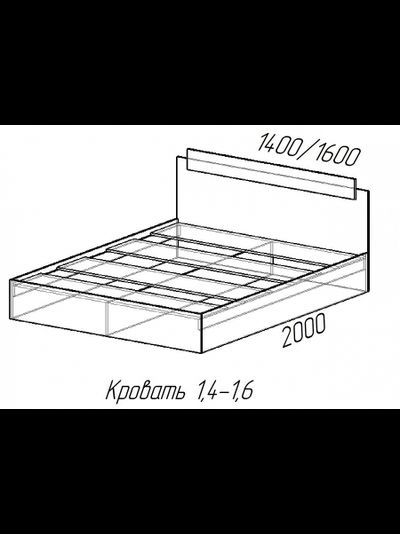 Кровать ЭКО 1,6 Белый гладкий