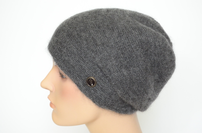 Темно - серый итальянский берет вязаный Визио