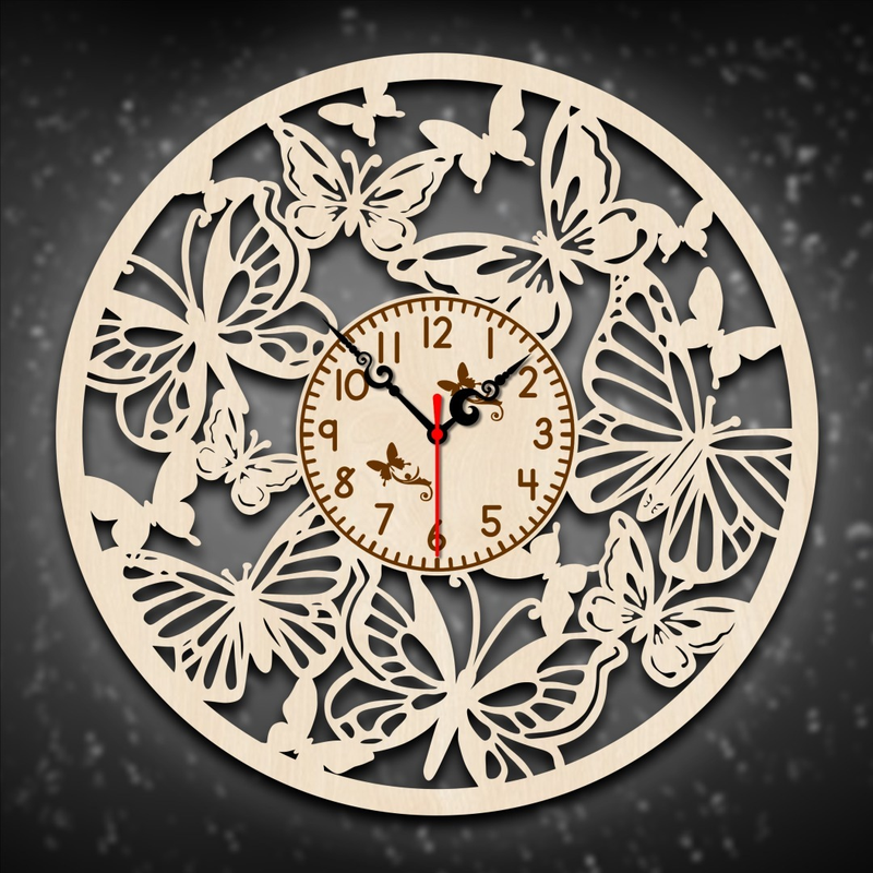Часы бабочки из фанеры в Тюмени