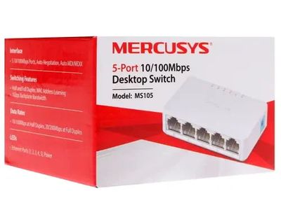 MERCUSYS MS105 Коммутатор неуправляемый, 5 портов Ethernet 100Mbps