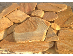 Плитняк - кварцит галтованный златолит (желтый)