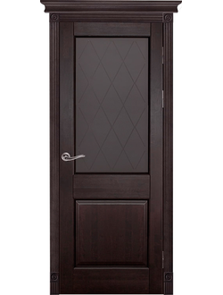 Дверь из массива ольхи остекленная "Элегия - 2 венге"