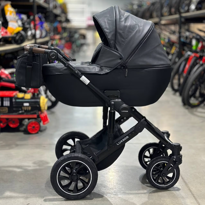 Детская коляска 3 в 1 Luxmom 808 Темно-серый Экокожа