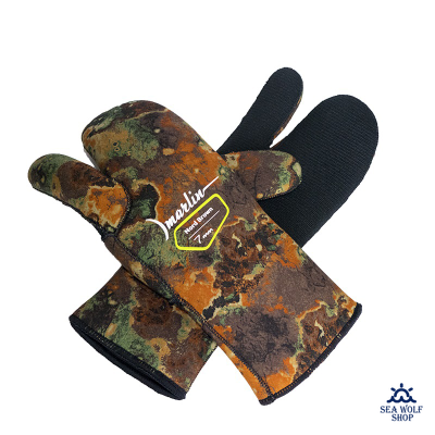 Рукавицы неопреновые 7мм Marlin NORD camo 3х-палые ОП р.M
