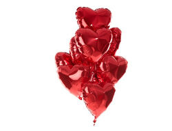 9 красных воздушных шара из фольги Сердце