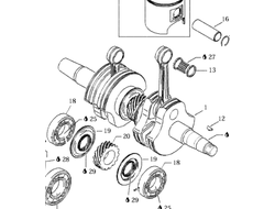 Коленвал оригинал BRP 421000574 420888285/ 420888286 для BRP LYNX/Ski-Doo (Crankshaft Ass'y )