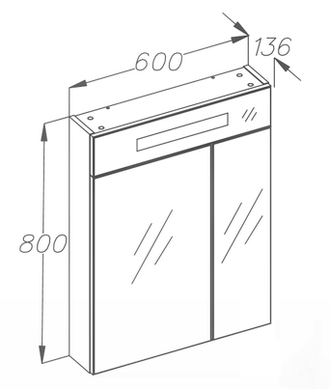 ЗЕРКАЛЬНЫЙ ШКАФЧИК ФРЕШ 60 С ПОДСВЕТКОЙ