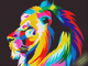 Алмазная картина (мозаика) &quot;Цветной профиль льва&quot; 30*40/40*50 см